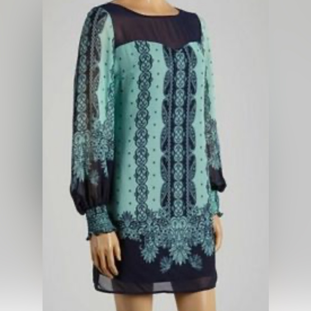 Long Sleeve Paisley Dress